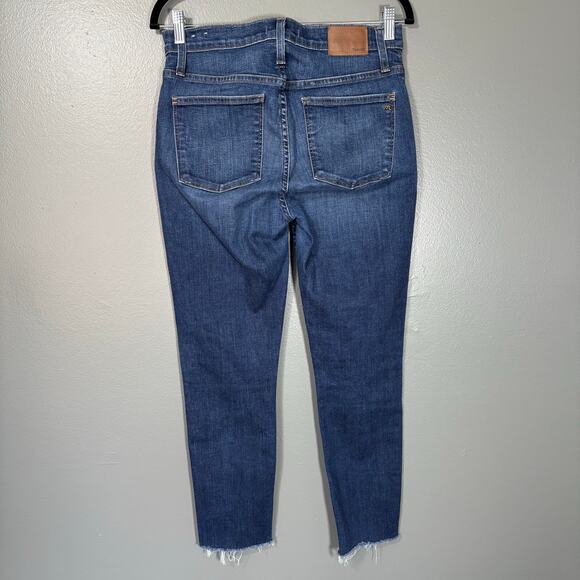 Madewell Women's Button Fly 9" High Rise Skinny Jeans - Size 28 - Distressed Hem - Picture 8 of 8